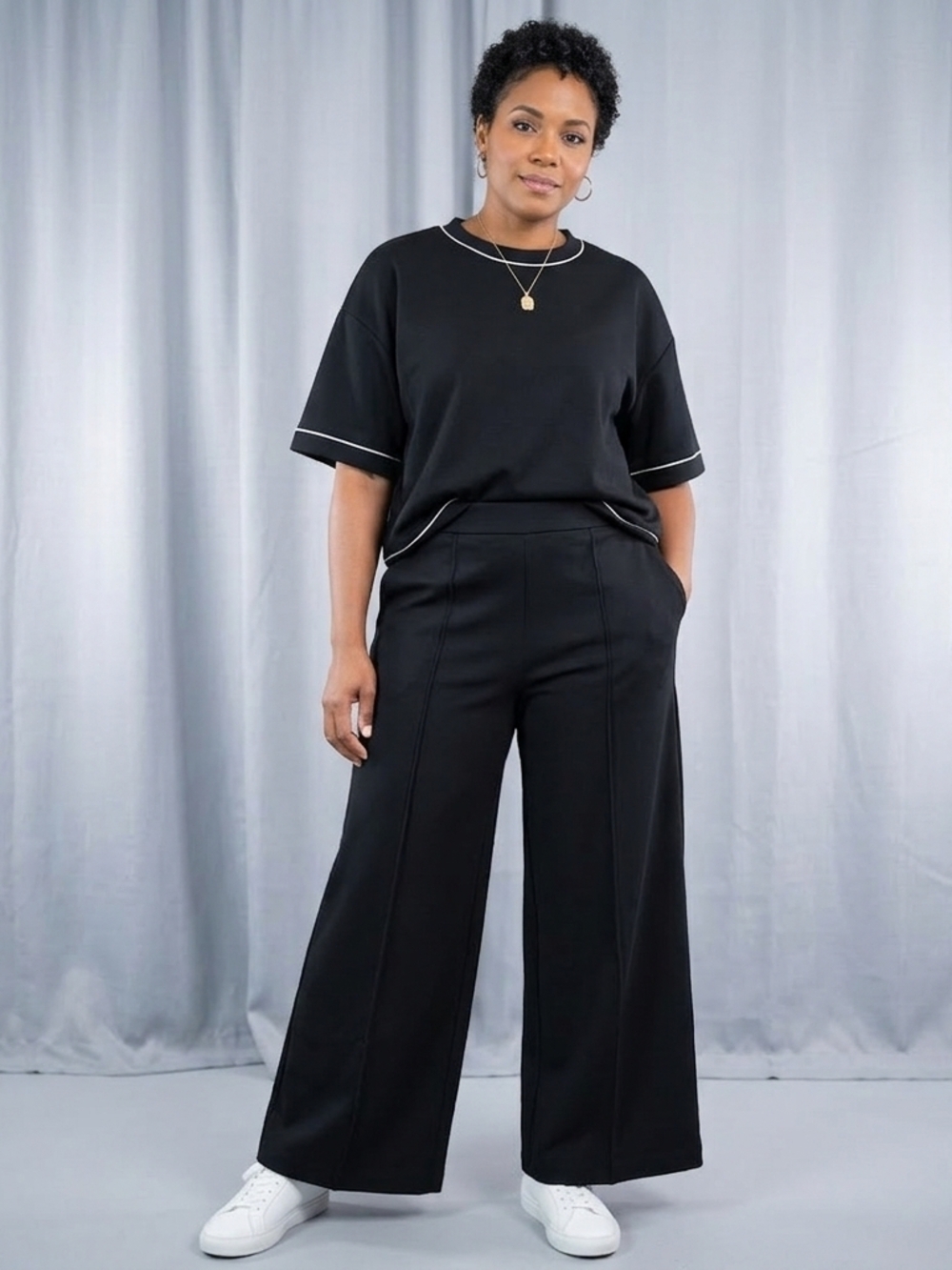 Women's Black Wide-Leg Pants - Modern Tailored Fit